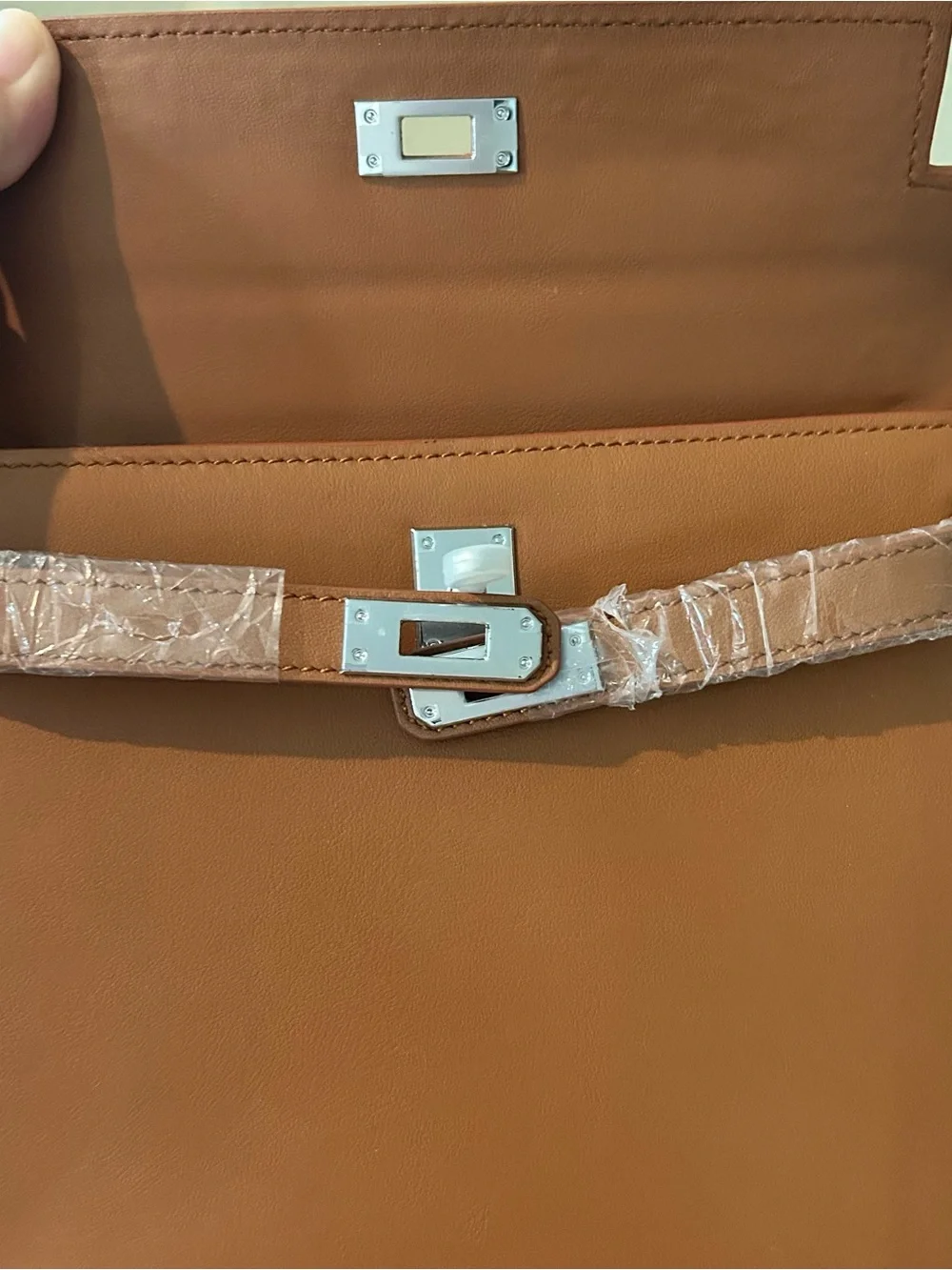 25cm Caramel Brown Swift Leather Top-Handle Satchel